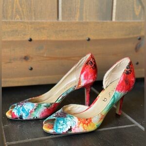 Unisa Vibrant Floral Peep Toe Heels